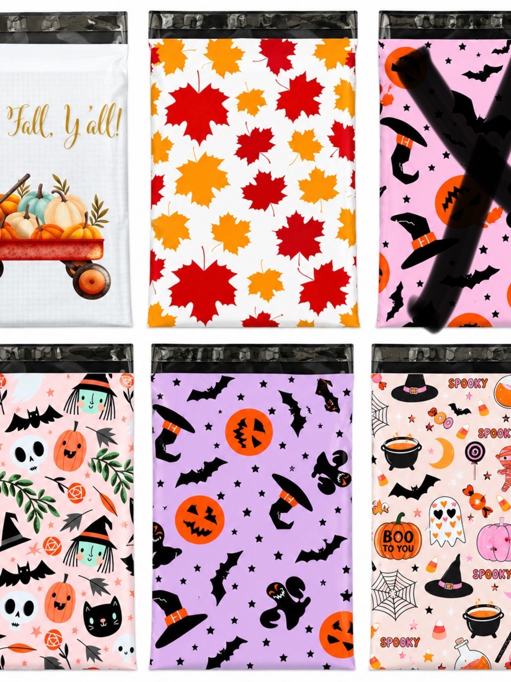 Fall and Halloween poly mailers 10x13 lot of 15 random mix